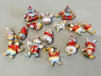 Collection Of 15 G. DeBrekht Russian Porcelain Holiday Ornaments