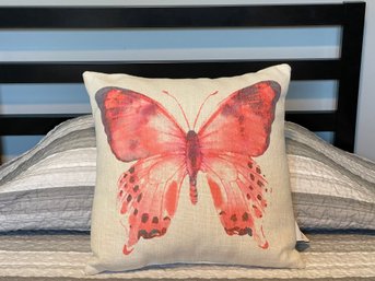 Bold Butterfly Print Throw Pillow