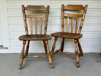 A Pair Of Vintage Cushman Colonial Chairs Made In Vermont