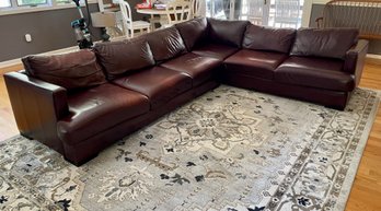 Chesterfield Style Leather 13' Sectional Sofa In Espresso