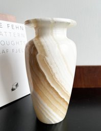 Vintage 10' Turned Alabaster Stone Vase