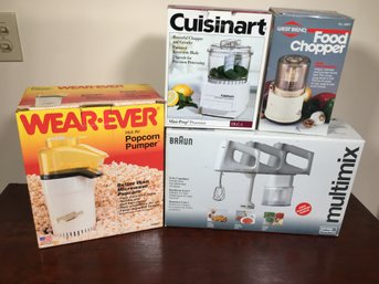 Fantastic Lot Of Small Kitchen Appliances - All Are New Or Like New - BRAUN Mixer - CUISINART Chopper & More !