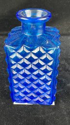 Blue Square Glass Vase