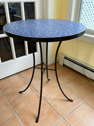 Round Mosaic Bistro Metal Patio Table