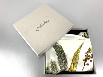 Juliska Signed Botanic Silk Scarf With Box