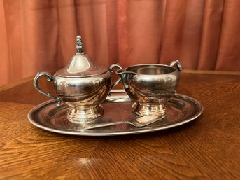 Silverplated Cream And Sugar Bowl Set