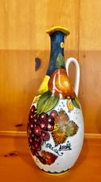 Italian Pottery Olive Oil Pitcher, Signed