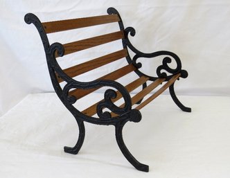 Cast Iron And Oak Ornate Park Bench - Perfect For Dolls And Bears!