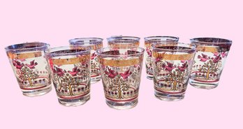 Very Pretty & Unusual Double Old Fashioned Glasses By Gay Fad