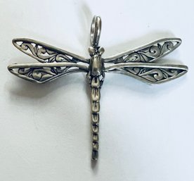 SIGNED JEZLAINE STERLING SILVER DRAGON FLY PENDANT