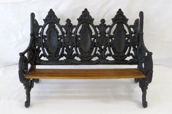 Heavy Cast Iron And Oak Wood Victorian Style Bench