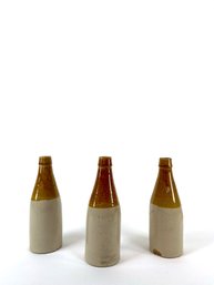 Rare Trio - Antique Buchan Portobello Edinburgh Stoneware Ginger Beer Bottles