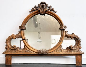 A 19th Century Carved Mahogany Vanity Mirror