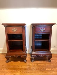 Pair Of Vintage Mahogany Night Stands. (Guest Blue BR)