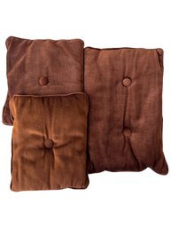 Vintage Handmade Brown Velvet Pillows