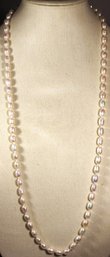 Very Fine Cultured Pearl Long Beaded Necklace 34' Long