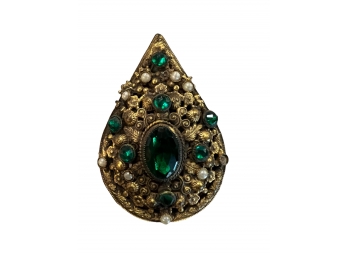 Vintage Green Brooch