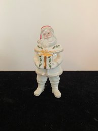 Lenox Holiday Santa Figurine With Gift Box Christmas Present