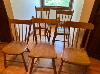 3 Matching Wood Chairs And 2 Similar