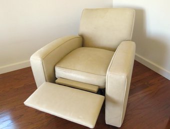 Cream Leather Recliner Chair