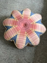 Wonderful Silk Plaid Fabric Star Shaped Ottoman