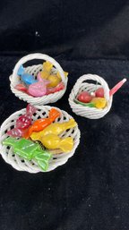 Glass Candy Baskets Set Of 3