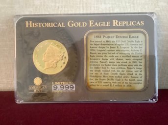 Historical Gold Eagle Replicas $20 Coin #1