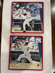 2 - 12' X 12' Framed New York Yankees Photo's.   Alex Rodriguez And Jason Giambi