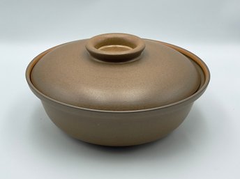 Edith Heath Ceramics Lidded Casserole In Brown And Pumpkin