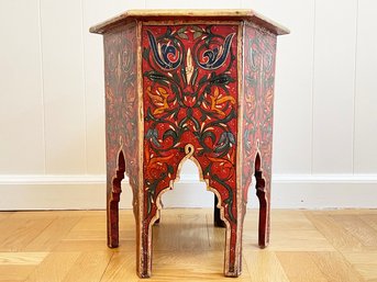 A Vintage Hand Painted Moroccan Table