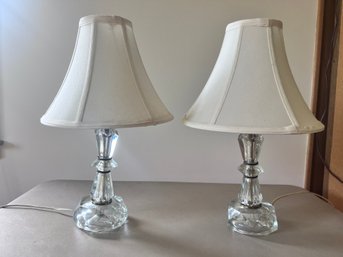 Pair Of Glass Table Lamps