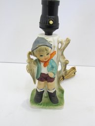 Vintage  Hummel Small Lamp - Boy With Umbrella Made In Japan