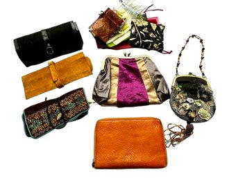 Large Assortment Of Bags For Jewelry, Coins & More (including Vera Bradley & Banana Republic)