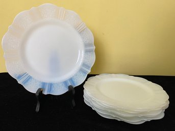 Vintage American Sweetheart Monax White Opalescent Depression 9' Dishes