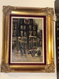 Vintage Mid Century Modern Impressionist Oil Painting In Original Frame- Circa 1950s NO SHIPPING