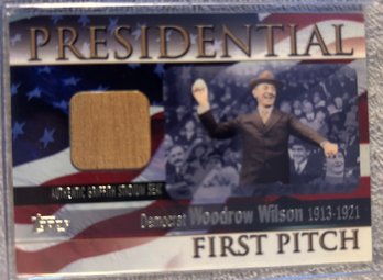 2004 Topps Presidential First Pitch Woodrow Wilson Griffith Stadium Seat Relic Card - K