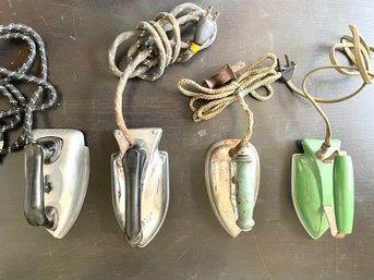 Four Electric Small Electric Irons Including Sunny Suzy & Lady Dover Jr