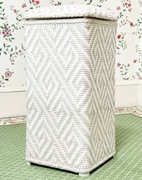 A Vintage Wicker Clothes Hamper