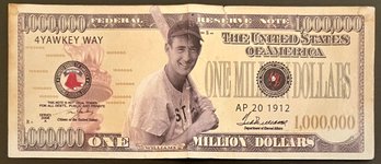 Novelty Currency - Ted Williams One Million Dollars - Baseball - Way Of The Master Religious Promo Question