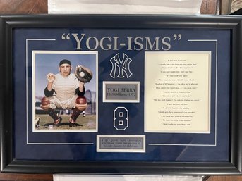 Beautifully Framed And Matted Photo Of Yogi Berra.  'yogi-isms'
