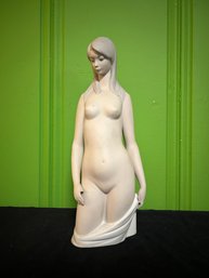 Vintage C. 1980 Lladro Nude Woman Porcelain Matte Figurine 12.75' Tall