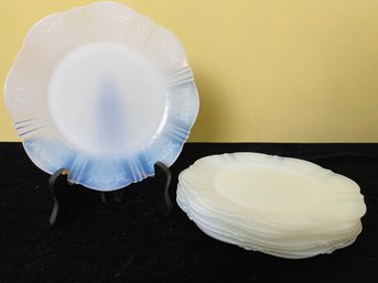 Vintage American Sweetheart Monax White Opalescent Depression 8' Dishes