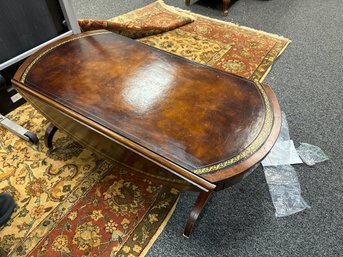 Drop Leaf Leather Top Table