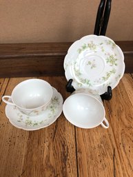 Limoges Saucers & Hutschenreuther Bavaria Cups