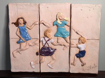 Beautiful Vintage Three Section Wall Sculpture By - KAY HENKEL - Well Listed Palm Springs Artist - Very Nice !