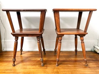 A Pair Of Vintage Mid Century Nightstands Or Side Tables, Possibly Heywood Wakefield