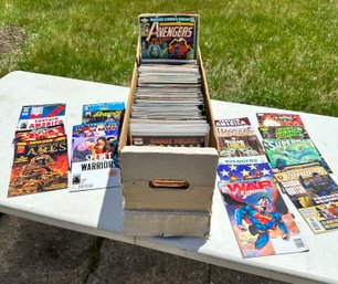 Mixed Long Box B Of Comic Books Superman Avengers