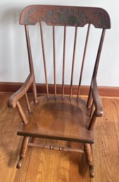 Childs Stencil Oak Rocking Chair