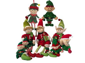 Who Loves Elves? 10 Elves & 2 Of Them Are Animated/battery Operated. See Photos For Close Up Of Animated Elves