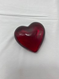 Vintage Glass Heart Paperweight